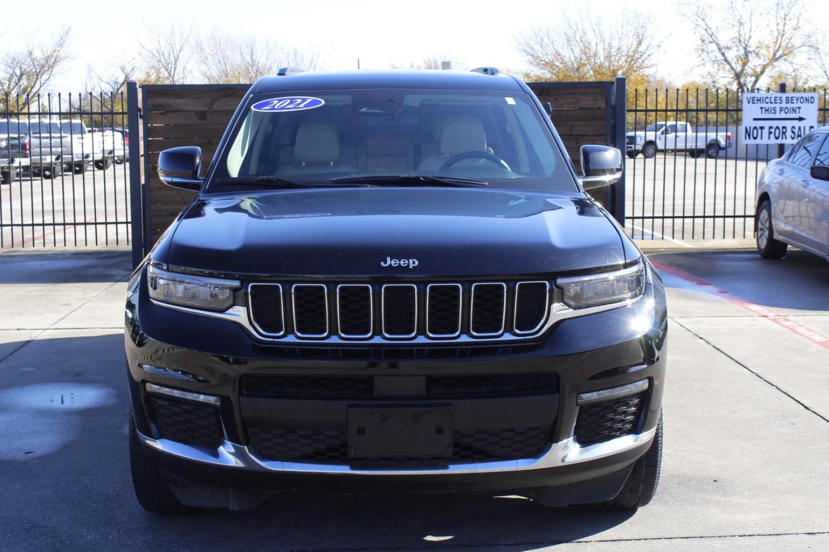 2021 BLACK Jeep Grand Cherokee L Limited 2WD (1C4RJJBG3M8) with an 3.6L V6 DOHC 24V engine, 8-Speed Automatic transmission, located at 2401 E Main St., Grand Prairie, TX, 75050, (972) 262-4440, 32.748981, -96.969643 - Photo#0