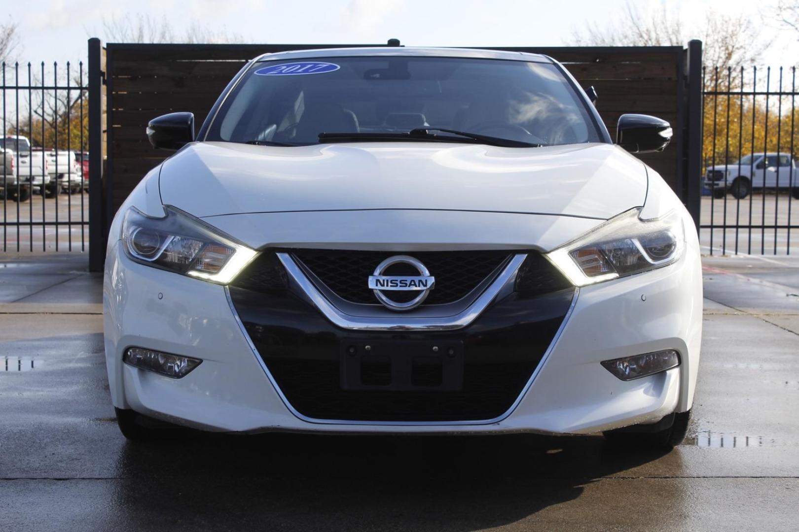 2017 white Nissan Maxima Platinum (1N4AA6AP2HC) with an 3.5L V6 DOHC 24V engine, Continuously Variable Transmission transmission, located at 2401 E Main St., Grand Prairie, TX, 75050, (972) 262-4440, 32.748981, -96.969643 - Photo#0