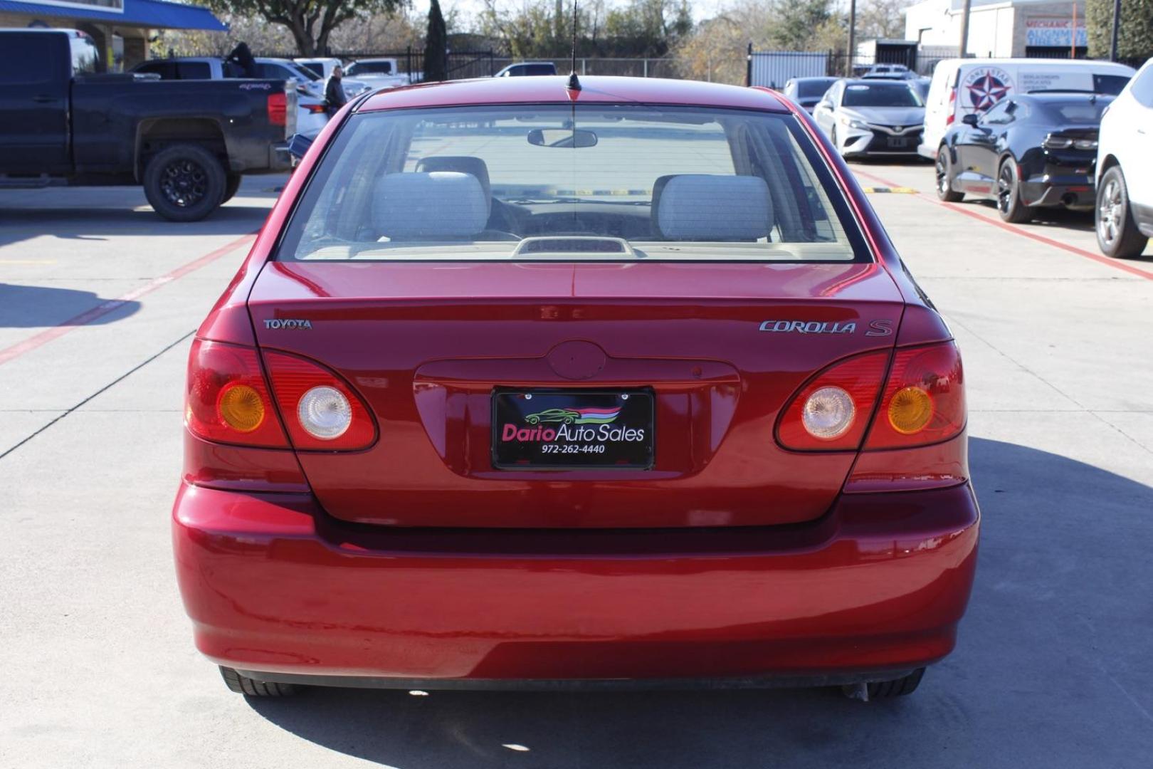 2004 red Toyota Corolla LE (1NXBR32E64Z) with an 1.8L L4 DOHC 16V engine, located at 2401 E Main St., Grand Prairie, TX, 75050, (972) 262-4440, 32.748981, -96.969643 - Photo#5