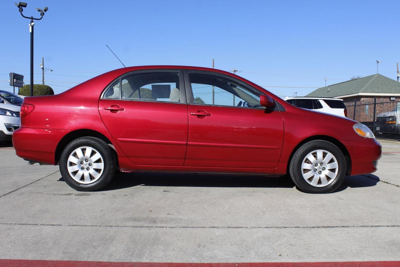 2004 red Toyota Corolla LE (1NXBR32E64Z) with an 1.8L L4 DOHC 16V engine, located at 2401 E Main St., Grand Prairie, TX, 75050, (972) 262-4440, 32.748981, -96.969643 - Photo#7