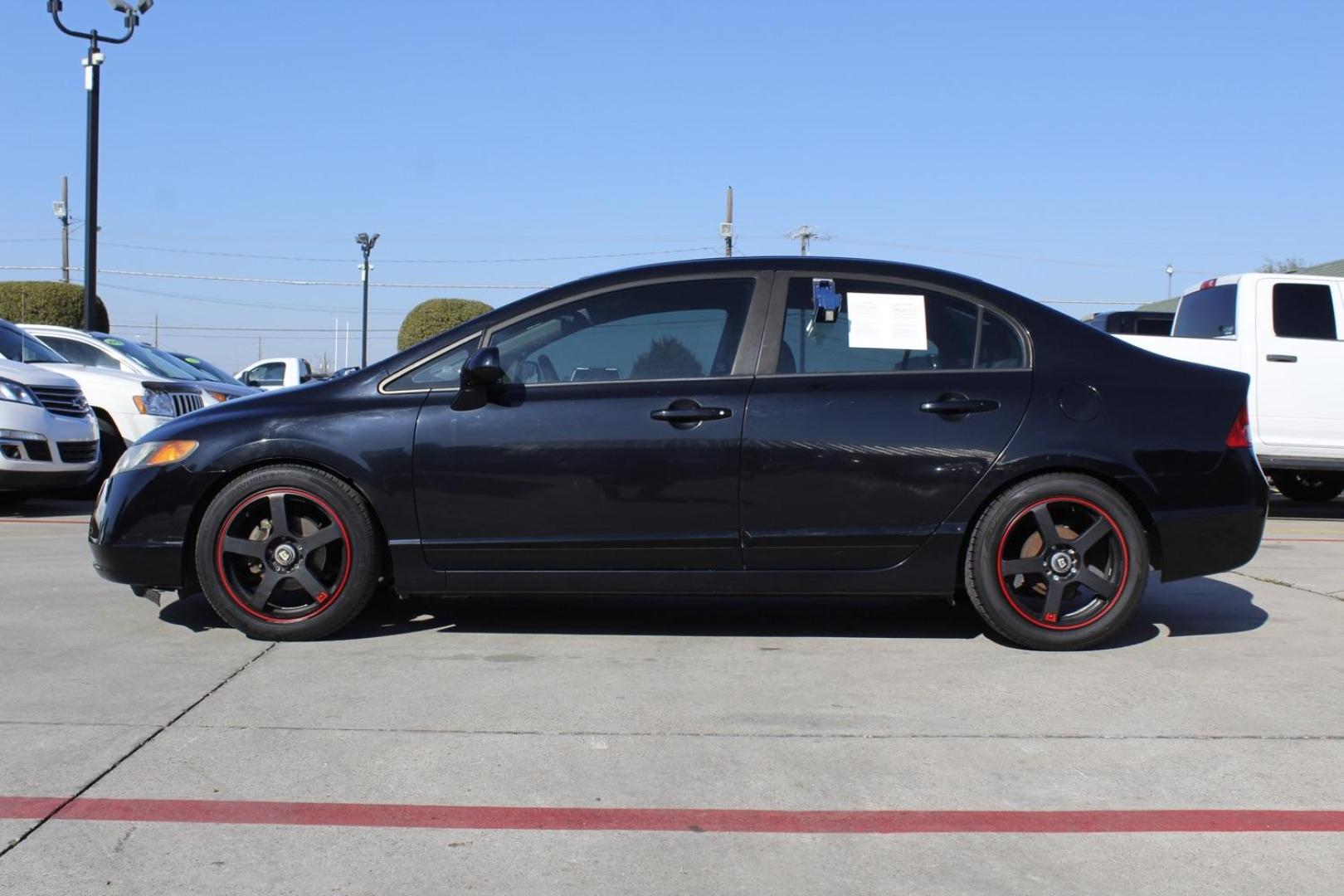 2008 black Honda Civic LX Sedan AT (1HGFA16508L) with an 1.8L L4 SOHC 16V engine, 5-Speed Automatic transmission, located at 2401 E Main St., Grand Prairie, TX, 75050, (972) 262-4440, 32.748981, -96.969643 - Photo#2