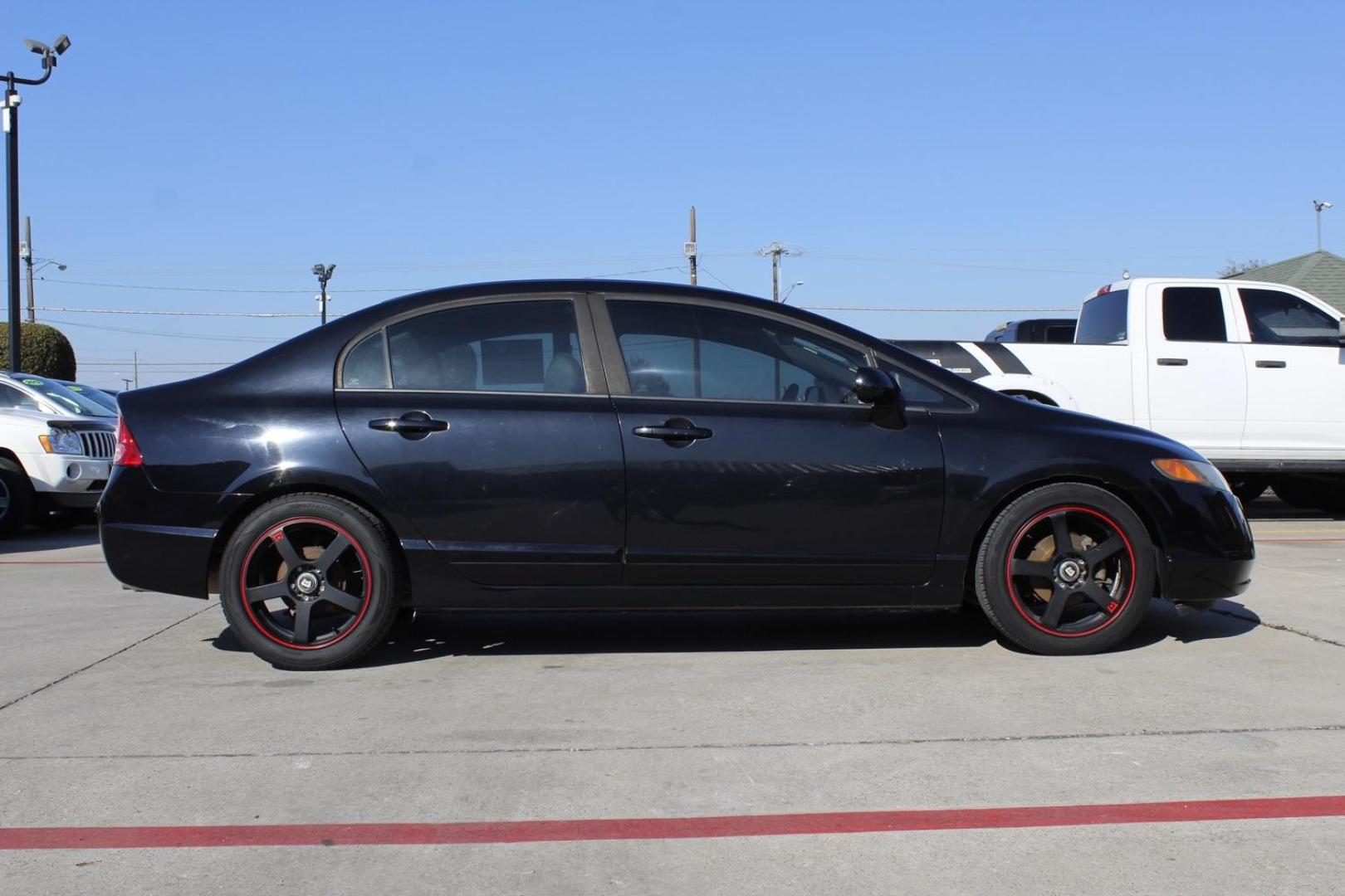 2008 black Honda Civic LX Sedan AT (1HGFA16508L) with an 1.8L L4 SOHC 16V engine, 5-Speed Automatic transmission, located at 2401 E Main St., Grand Prairie, TX, 75050, (972) 262-4440, 32.748981, -96.969643 - Photo#7