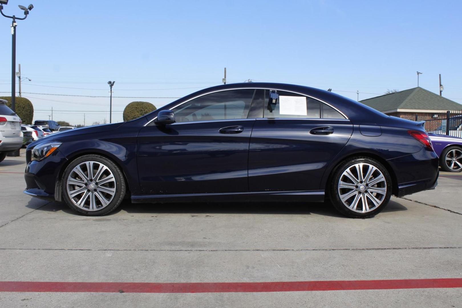 2017 BLUE Mercedes-Benz CLA-Class CLA250 (WDDSJ4EB2HN) with an 2.0L L4 DOHC 16V engine, 7-Speed Automatic transmission, located at 2401 E Main St., Grand Prairie, TX, 75050, (972) 262-4440, 32.748981, -96.969643 - Photo#2