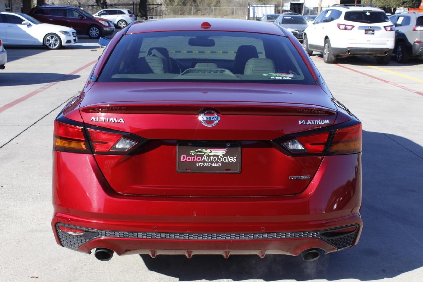 2019 Red Nissan Altima VC-T Platinum (1N4AL4FV6KC) with an 2.0L L4 DOHC 16V TURBO engine, Continuously Variable Transmission transmission, located at 2401 E Main St., Grand Prairie, TX, 75050, (972) 262-4440, 32.748981, -96.969643 - Photo#3