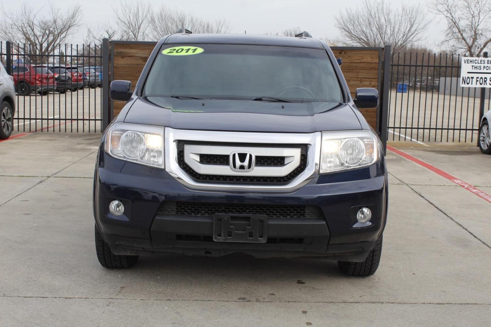 2011 BLUE Honda Pilot EX-L 2WD 5-Spd AT (5FNYF3H58BB) with an 3.5L V6 SOHC 24V engine, 5-Speed Automatic transmission, located at 2401 E Main St., Grand Prairie, TX, 75050, (972) 262-4440, 32.748981, -96.969643 - Photo#0