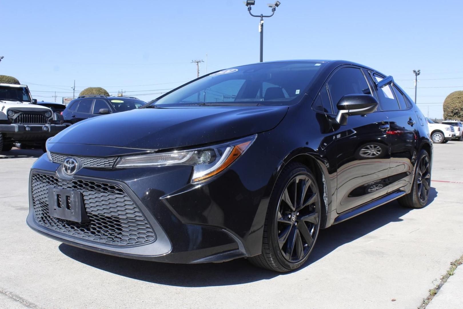 2020 Black Toyota Corolla LE (5YFEPRAE5LP) with an 1.8L engine, located at 2401 E Main St., Grand Prairie, TX, 75050, (972) 262-4440, 32.748981, -96.969643 - Photo#1